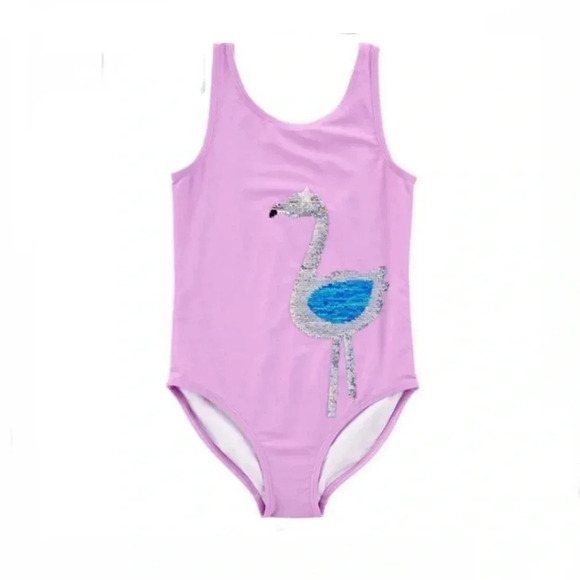 Carter’s Flip Sequin Flamingo One Piece Swimsuit Girl’s Size 14 - Picture 1 of 8